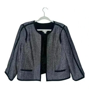 Liz Claiborne Black/White Open Front Cropped Blazer, XL